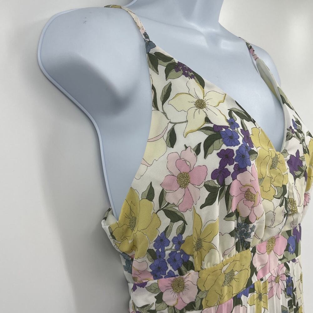 Jessica Simpson Floral Maxi SunDress Sz L Coquette Milkmaid Cottagecore Dainty - Picture 4 of 13